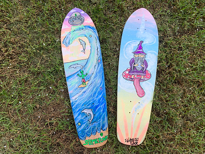 Skateboard Deck Paintings acylic acylic paints board design graphic design illustration painting skateboard art skateboard design