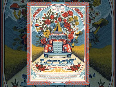 Lockn' Festival Gigposter gigposter illustration poster screenprint texture type