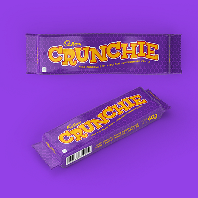 Cadbury Crunchie branding candy design dribbbleweeklywarmup packaging procreate wrapper