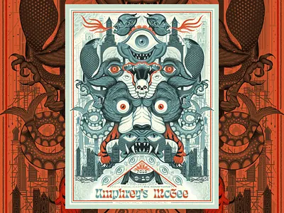 Umphrey's McGee Greensboro Poster gigposter illustration poster screenprint texture type