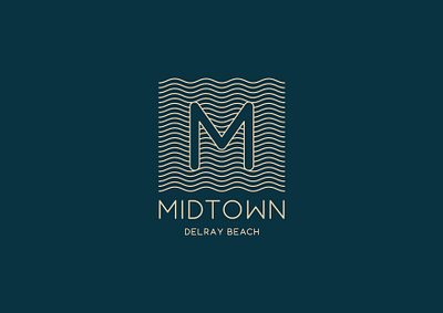 Midtown delray beach logo beach blue branding classy design logo minimal modern waves