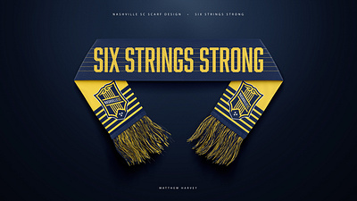 NASHVILLE SC "SIX STRINGS STRONG" SCARF Concept branding mls nashville nashville sc scarf soccer soccer club