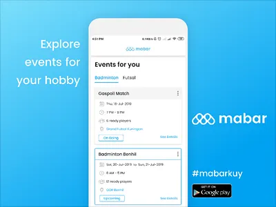 Mabar Home Page Design sports