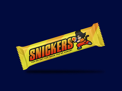 SNICKERS - Wrapper Redesign brand redesign branding challenge chocolate chocolate bar chocolate logo chocolate packaging chocolate redesign dragon ball dragon ball z dragonball energy goku identity packing design packing redesign rebranding snickers snickers wrapper wrapper design