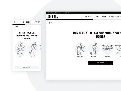 NOBULL End of the World Workout Quiz microinteraction quiz