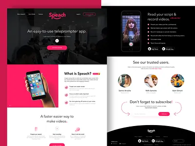 Speach website animation app colorful design icon landing landing page design landingpage minimalist speach teleprompter ui video webdesign website