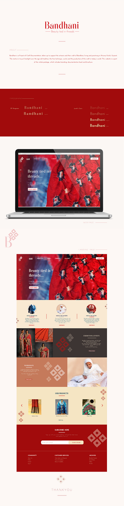 Bandhani craft design documentation illustration ui ux website design