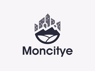 MONCITYE brand branding business city city logo design flat logo icon illustration logo mountain mountain logo vector