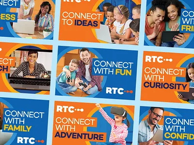 RTC Connect Campaign family friends telecommunications typogaphy
