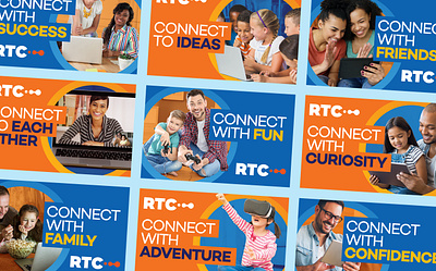 RTC Connect Campaign family friends telecommunications typogaphy