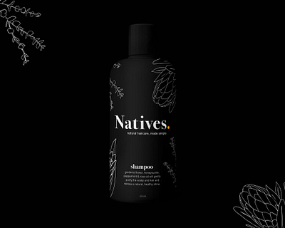 Natives. Haircare branding graphic design illustration