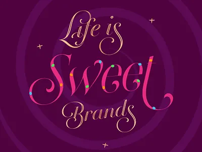 sweet life brand branding candy chocolate design illustration life logo luxury sweet typography vector