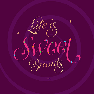 sweet life brand branding candy chocolate design illustration life logo luxury sweet typography vector