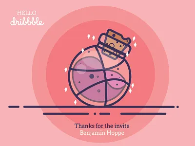 Hello Dribbble! adobe dribble hello dribble hello world illustration invitation invite potion toronto