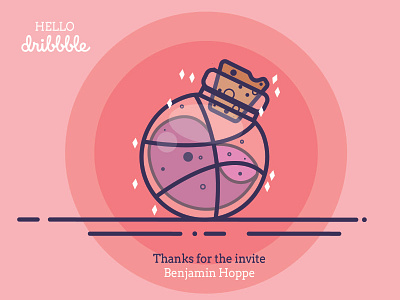 Hello Dribbble! adobe dribble hello dribble hello world illustration invitation invite potion toronto