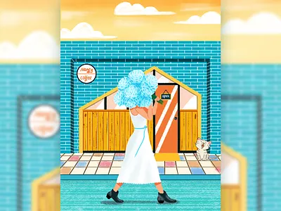 girl and flower3 banners design flower girl happy illustration love summer sun ui