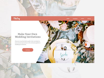 TheDay - Wedding Invite Templates adobe xd adobexd web design website concept website design wedding invite xd design