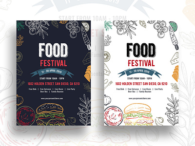 Food Festival Flyer Template-03 burger festival flyer food foodtruck fresh garden party restaurant salad templates