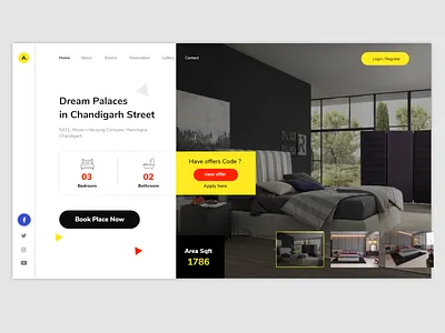 Room Booking Landing Page design mockup ui ui ux design uidesign ux ux desgin ux design vector