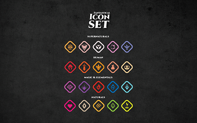 Fantastical Icon Set design fantasy gaming hand drawn iconpack icons design iconset illustration magic minimal ui vector