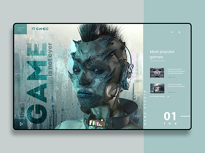 Landing page for game studio/ UI design abstract abstract background cover design landing landing design landing page landing page design ui user interface