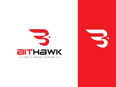 BitHawk Logo Concept - V2 black brand design branding design information technology inovative inspiration it services logo logo design red