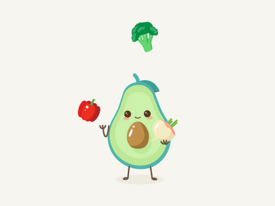 Avocado loader interaction animation avocado cartoon fun health healthy healthyfood illustration interaction jogging loader loading motion preloader vegitable