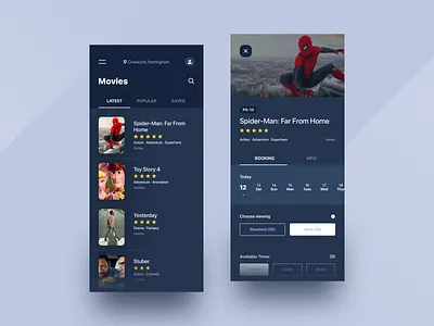Cinema Booking app appdesign cinemabooking productdesign uidesign uxdesign