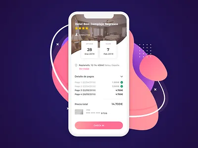 Booking details app booking booking app check in clean design hotel hotel booking minimal mobile rental ui ux