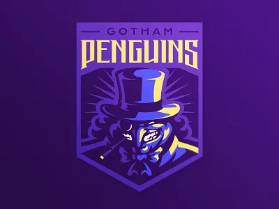 Gotham Penguins batman branding dlanid esports logo gotham identity illustration logo logotype mascot penguin sports sports logo