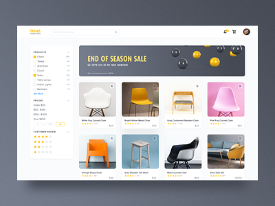 Furniture App Exploration adobe xd chair design system ecommerce elegance exploration flat furniture furniture app furniture store ui ux webapp website websites