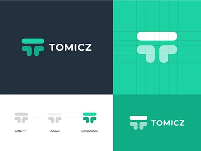 Tomicz Branding agency arrows baseball branding design development green icon letter t logo logotype mark modern monogram simple t logo typography