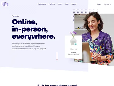 Assembly Payments - Homepage Animation animated animation app design gradient home motion payment product design system ui user experience user interface ux video web web design webflow website