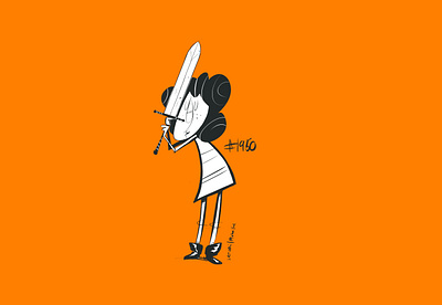 Coffee sketch No.1950 character design coffee coffeesketch girl illustration procreate sword
