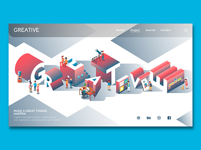 Landing page design illustration isometric landing design landingpage ui vector web webdesign website