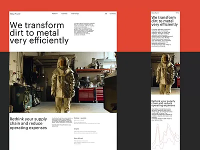 Innovative Metal Plant Web Design brutalism design graphic design heavy industry interaction interface metal plant metallurgy mobile responsive design ui user experience user interface user interface design ux web web design web interface webpage website