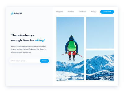 Palan Ski - Hero Exploration hero hero section ui ui design uidesign uiux uxdesign web ui webdesign