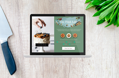 The Food Blog Landing Page branding clean design landing page simple ui web website