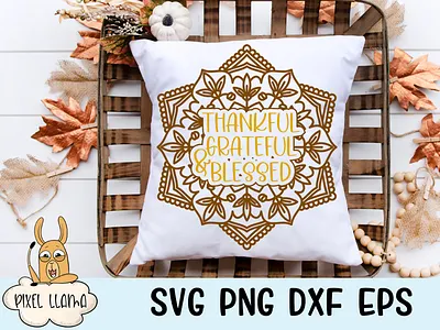 Thankful Grateful Blessed Mandala mandala fall thanksgiving