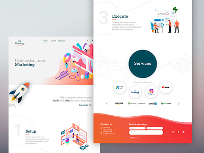 FREE Landing Page for Marketing Business - Adobe XD adobe xd creative lib design download download free free freebie freemium landing page marketing agency marketing campaign marketing site uidesign uxdesign