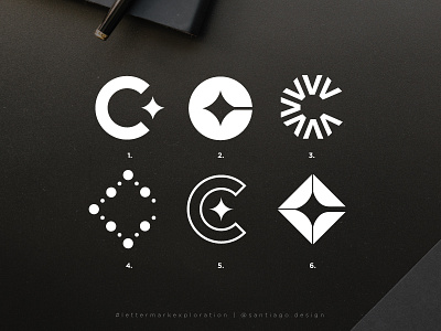 C lettermark exploration concept geometric golden ratio icon layout letter lettermark logotype mark minimal modern options round square stars