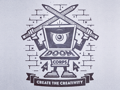 Doom Corps Mascot art character computer illustration mascot msg317 pencils vector vintage vintage badge