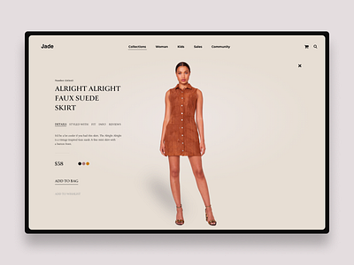 Jade art direction concept design ecommerce typography ui uidesign ux web webdesign