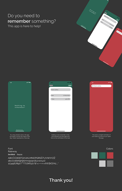 Reminder App app design ui ux vector