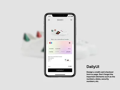 Daily Challenge - Check Out form app apple apple pay blur branding checkout clean dailyui design fashion graphic design gucci illustrator ios iphone ui ux