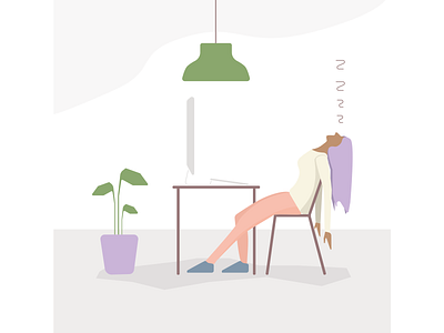 Post vacay mode design flat illustration vector