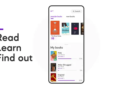 Mobile Reader adobe xd books bookshop creative ios mobile reader reading shop ui ux white