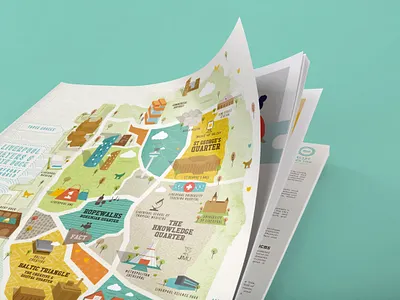 Magazine / Map / Illustration brand identity branding graphic design hand drawn illustration map maps product design product designer typography ui ui ux vector vector art vector illustration