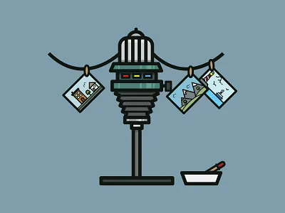 Darkroom Equipment darkroom flat design flat vector illustration photograper photography photography equipment vector vector art