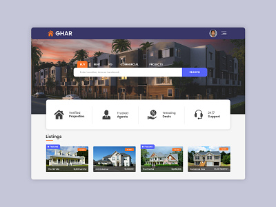 Property Portal adobexd dailui madewithxd property search real estate ui ui design web design